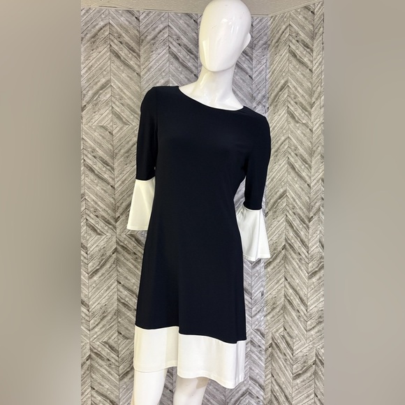 Tommy Hilfiger Black midi dress with Cream Accents, BNWT, size 8 - Picture 1 of 10